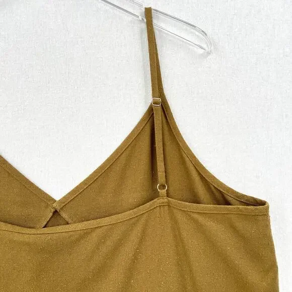 JENNI KAYNE Riviera Slip Dress Womens XXL Safari Green Raw Silk V-neck Maxi NEW - Picture 8 of 16